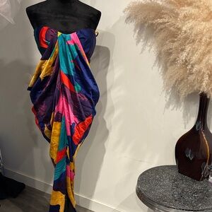 New York & Company Multicolor Strapless Dress